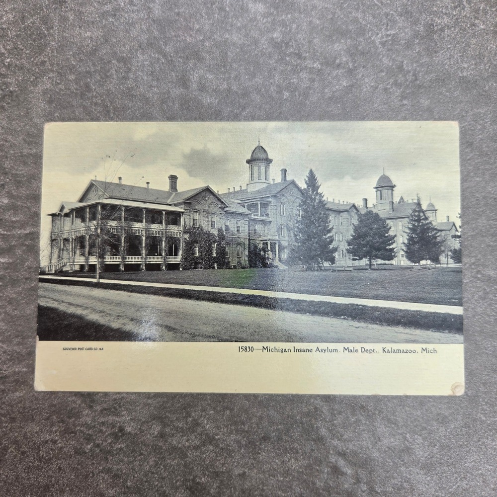Vintage Michigan Insane Asylum Male Dept Kalamazoo Michigan Postcard 15830